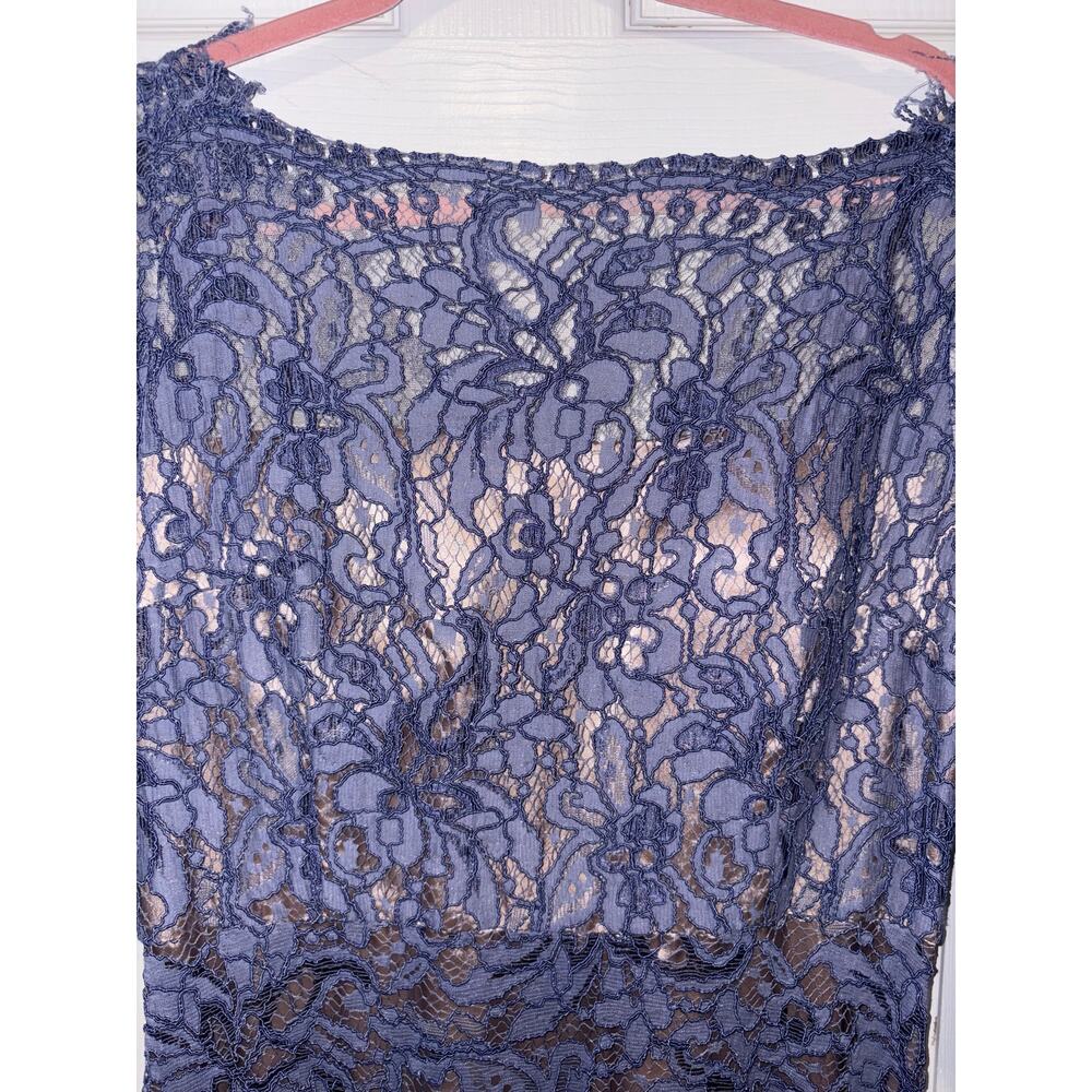 JS Collection mother of the bride blue lace dress size 14 - Picture 3 of 9